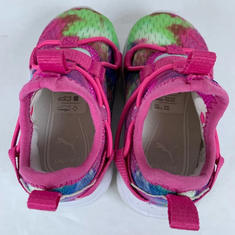 Puma Softride Abstract Print Baby Girls Running Waking Shoes Size 4 (S523)